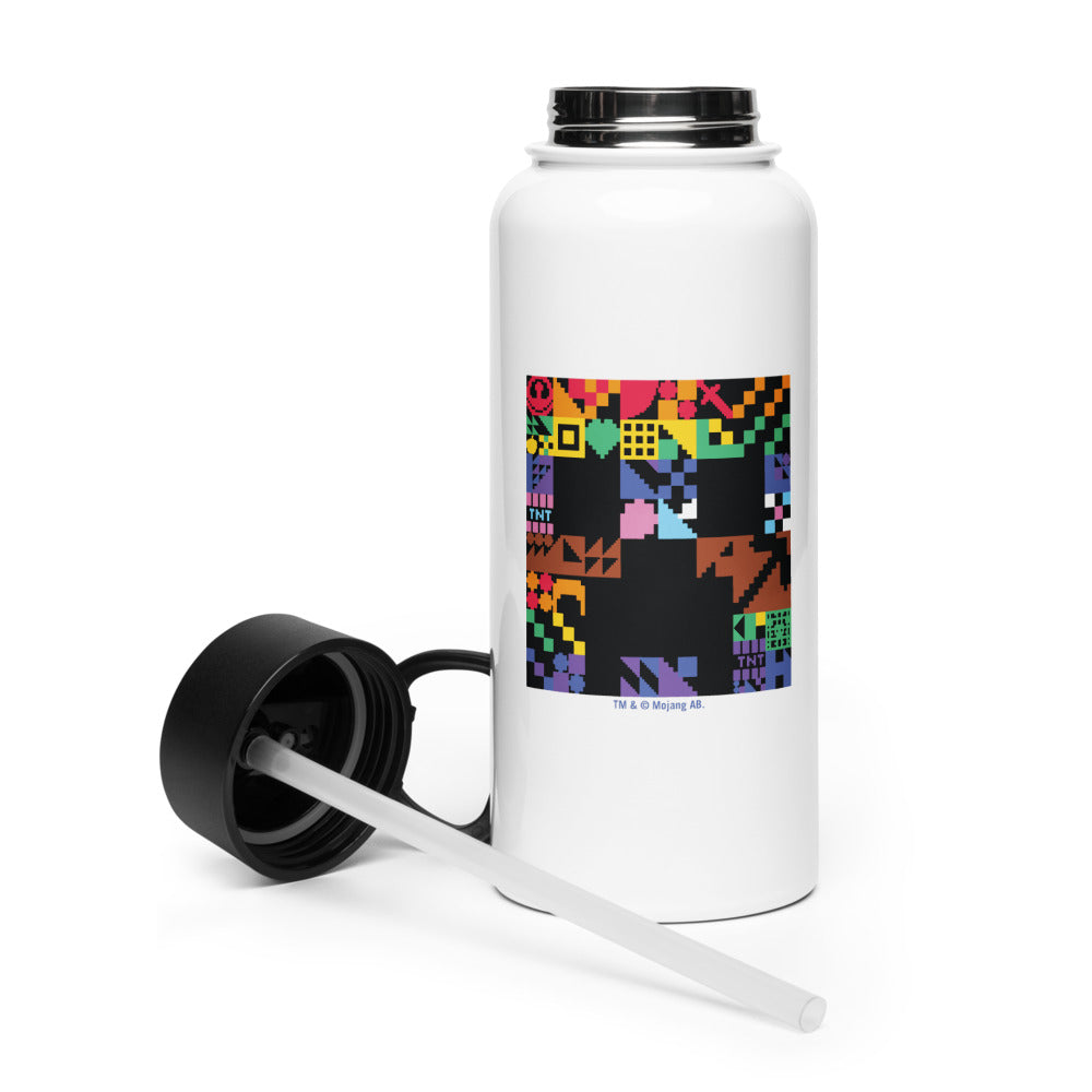 Alternative view of Minecraft Sword Pride Stainless Steel Water Bottle with a Straw Lid