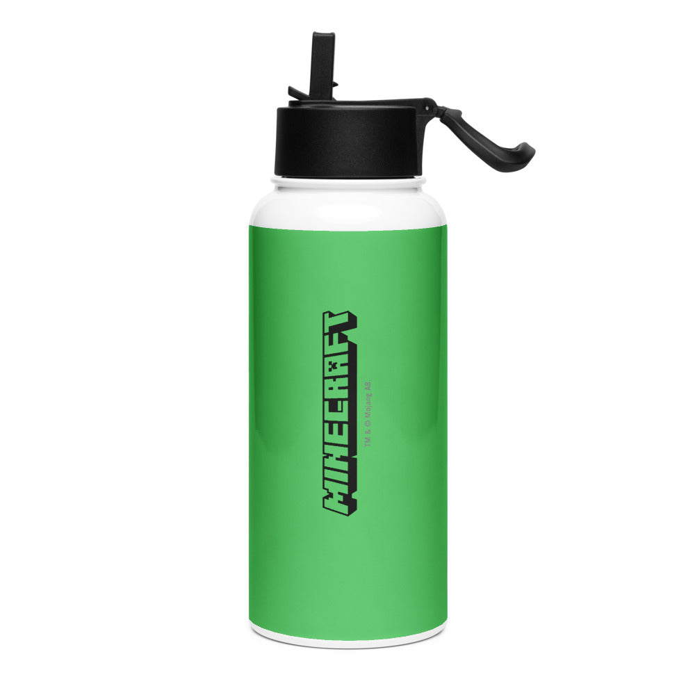 Minecraft Tuned In Creeper Stainless Steel Water Bottle with a Straw Lid - Image 4