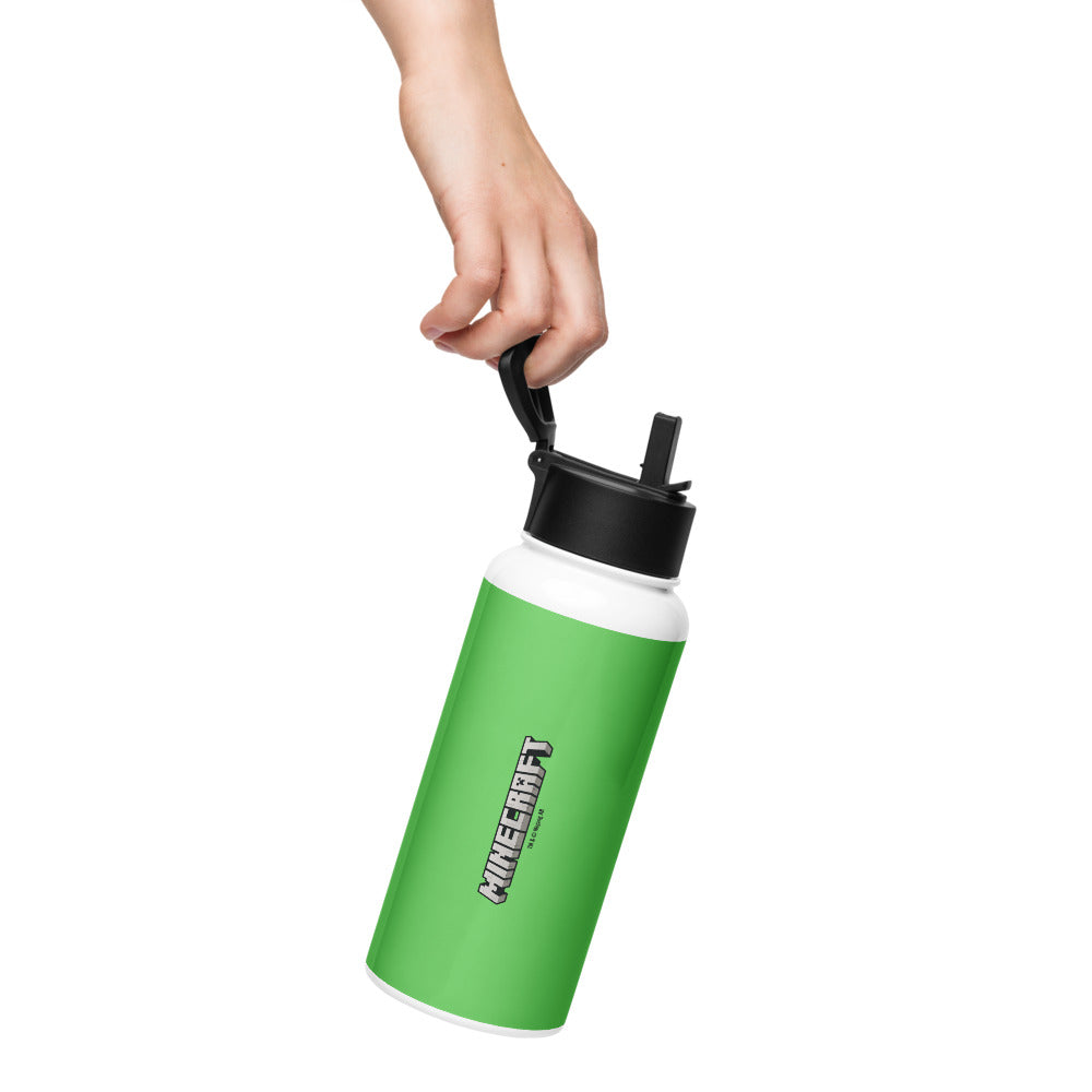 Minecraft Creeper Big Face Stainless Steel Water Bottle with a Straw Lid - Image 6
