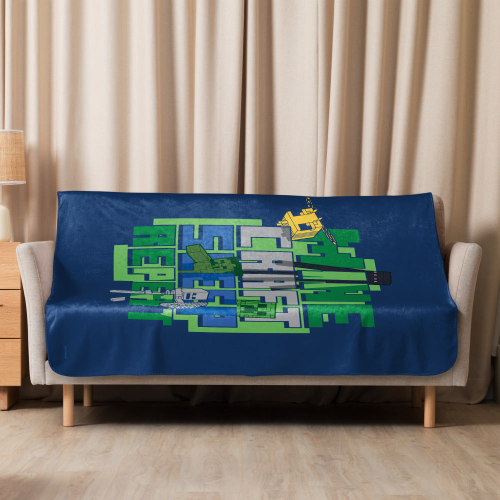Minecraft Sleep Repeat Premium Sherpa Blanket - Image 10