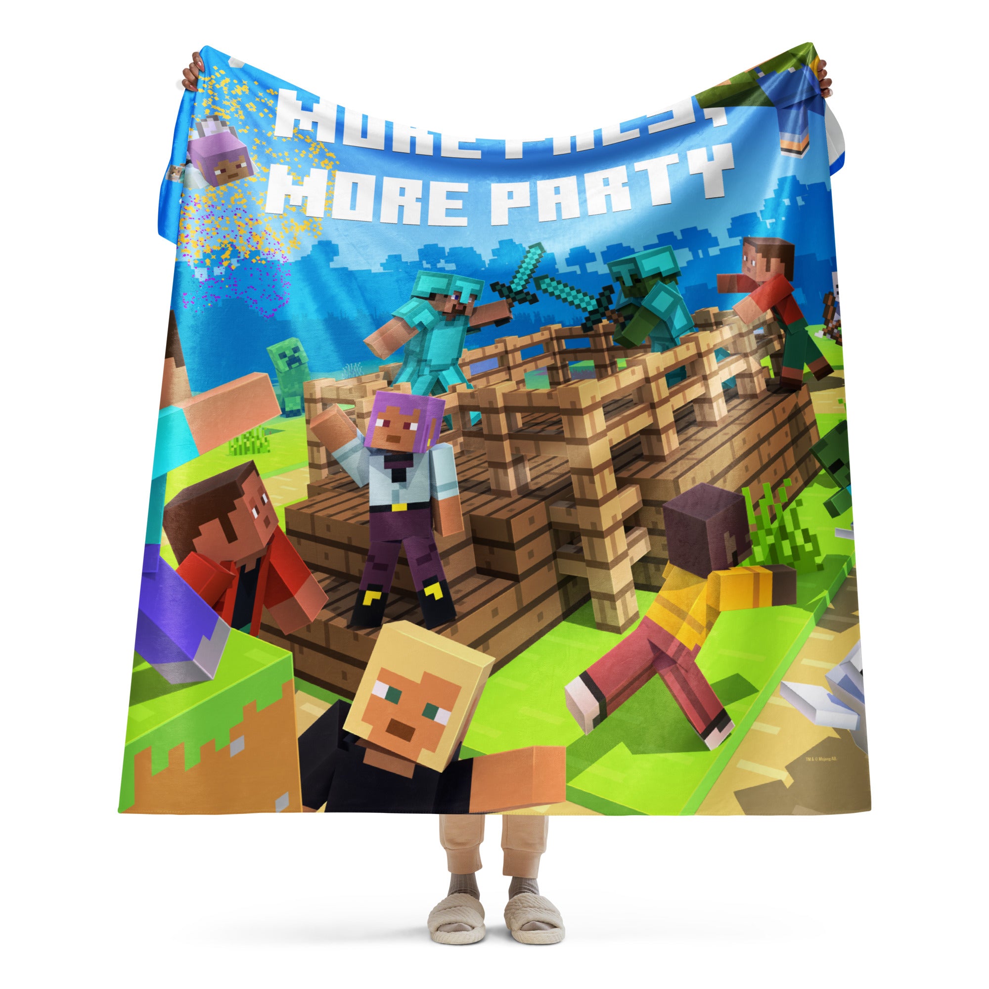 Alternative view of Minecraft Blanket Play Together More Pals, More Party
