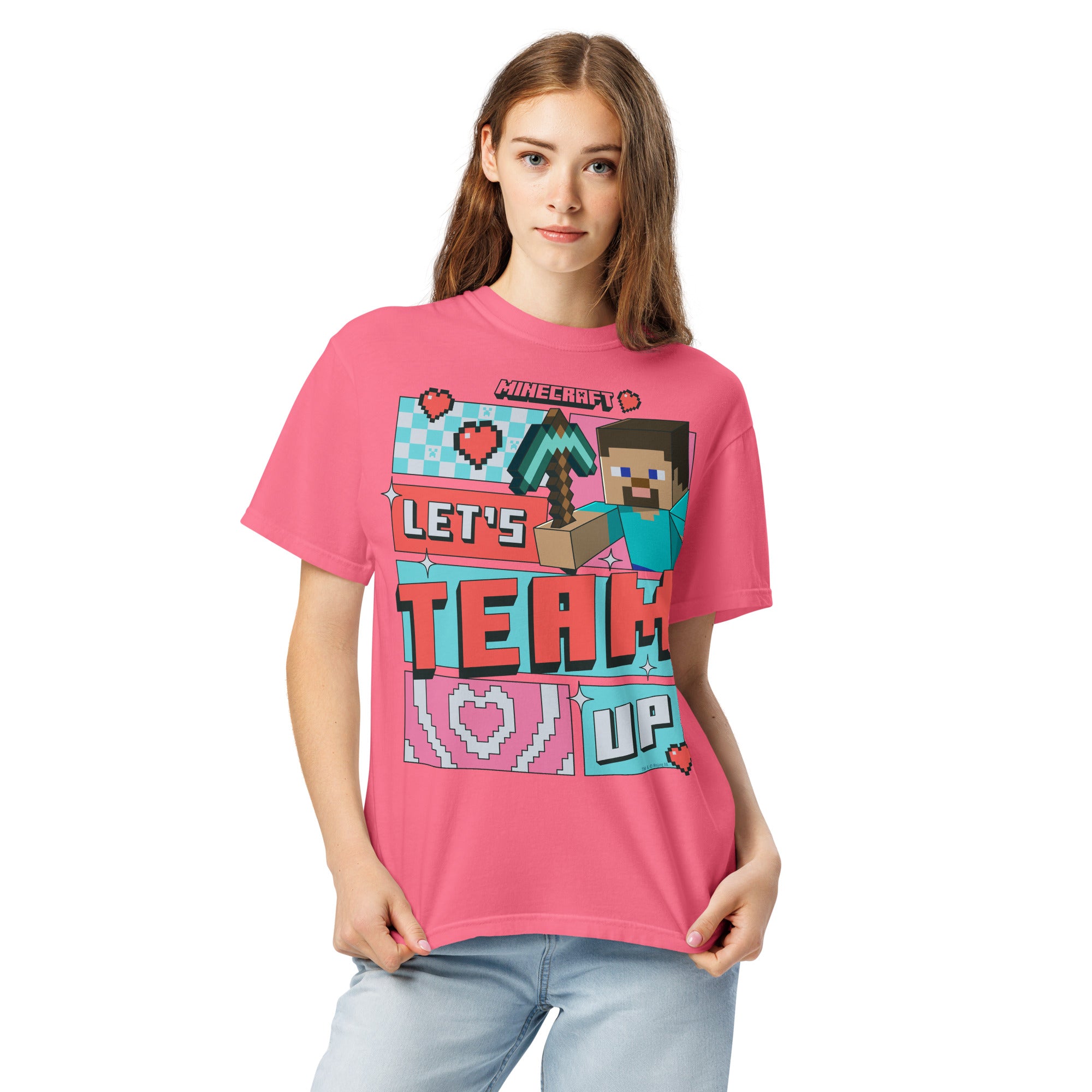 Alternative view of Minecraft T-Shirt Let's Team Up Comfort Colors
