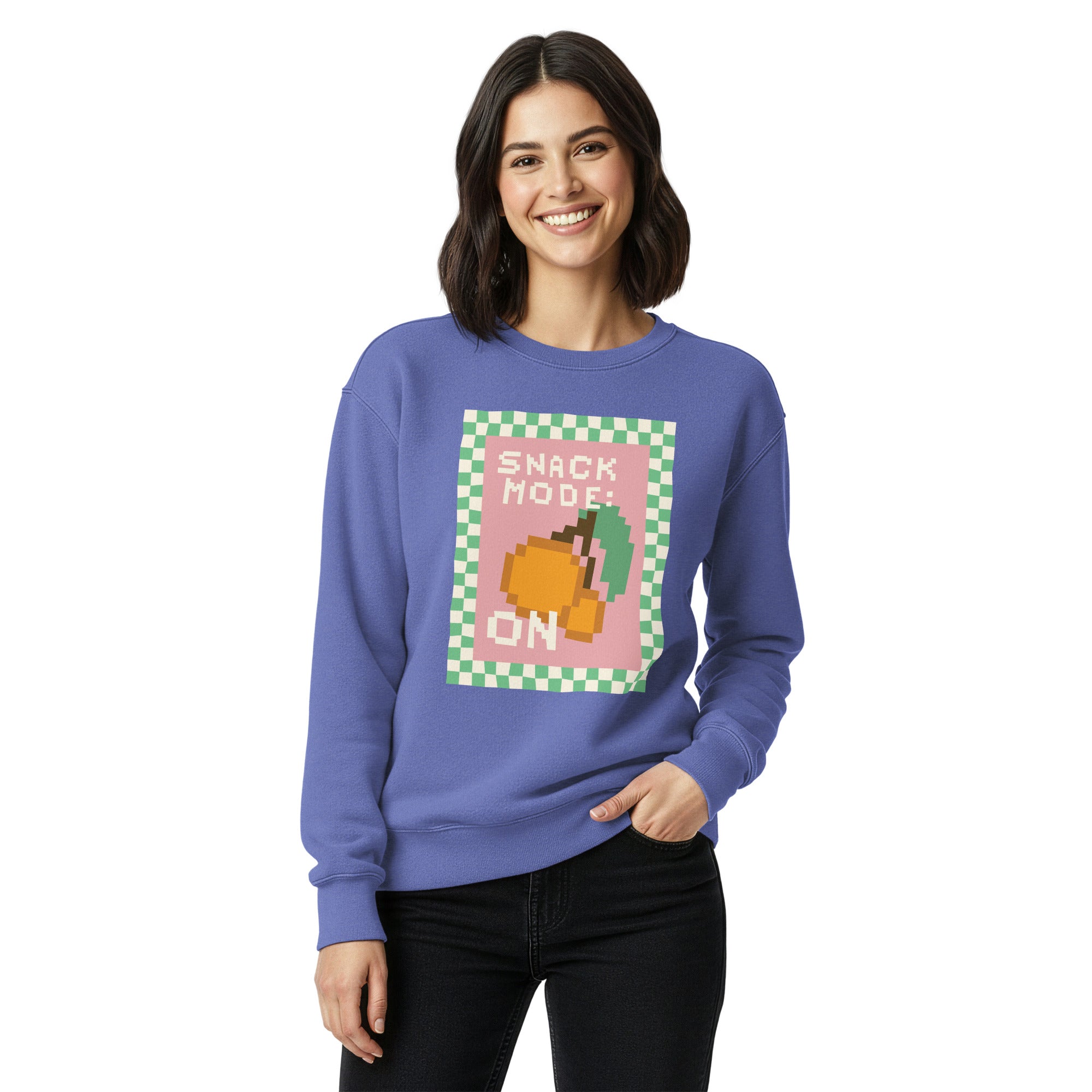 Alternative view of Minecraft Comfort Colors Sweatshirt Snack Mode On