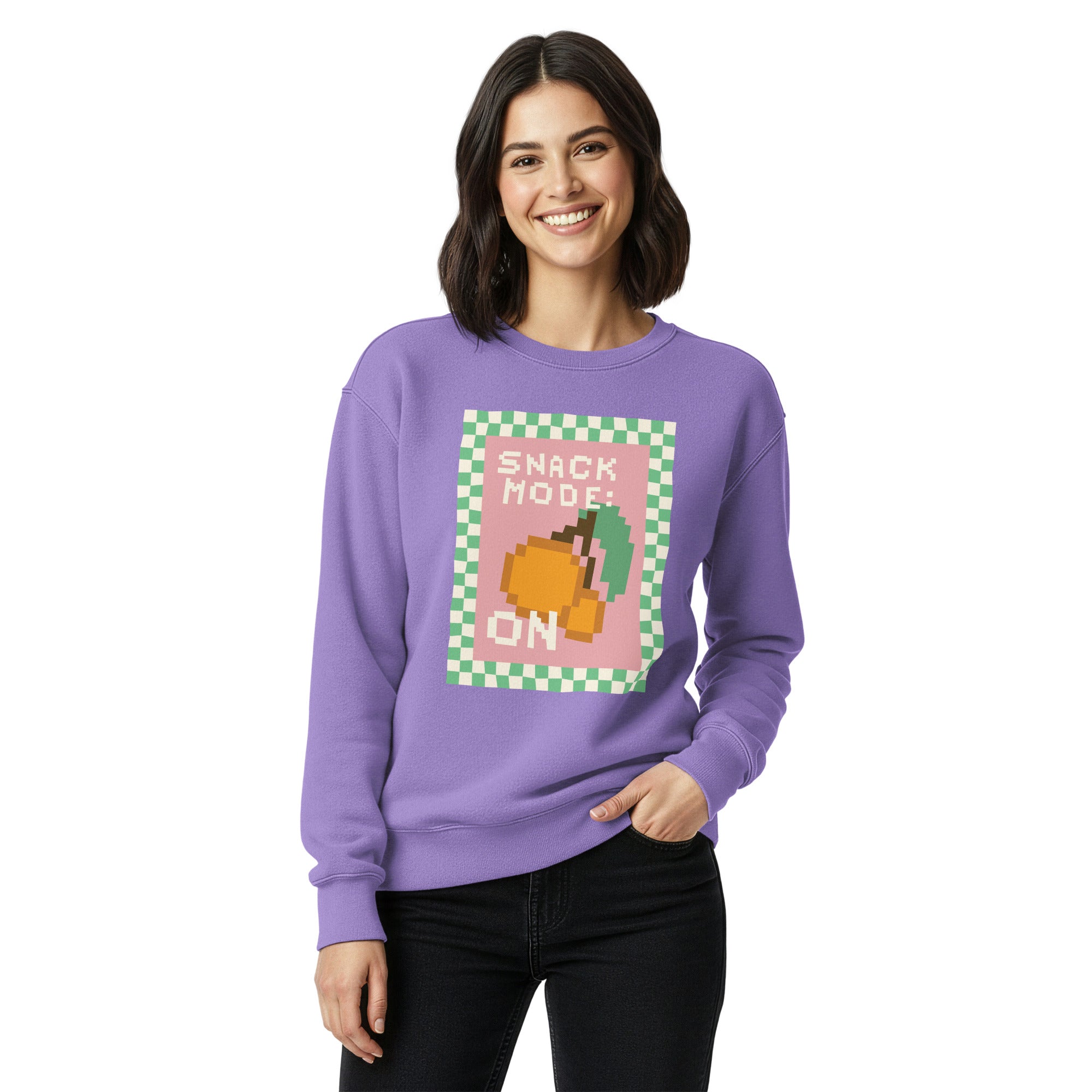 Minecraft Comfort Colors Sweatshirt Snack Mode On - Image 5