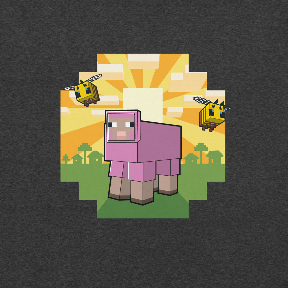 Alternative view of Minecraft Pink Sheep Adult T-Shirt