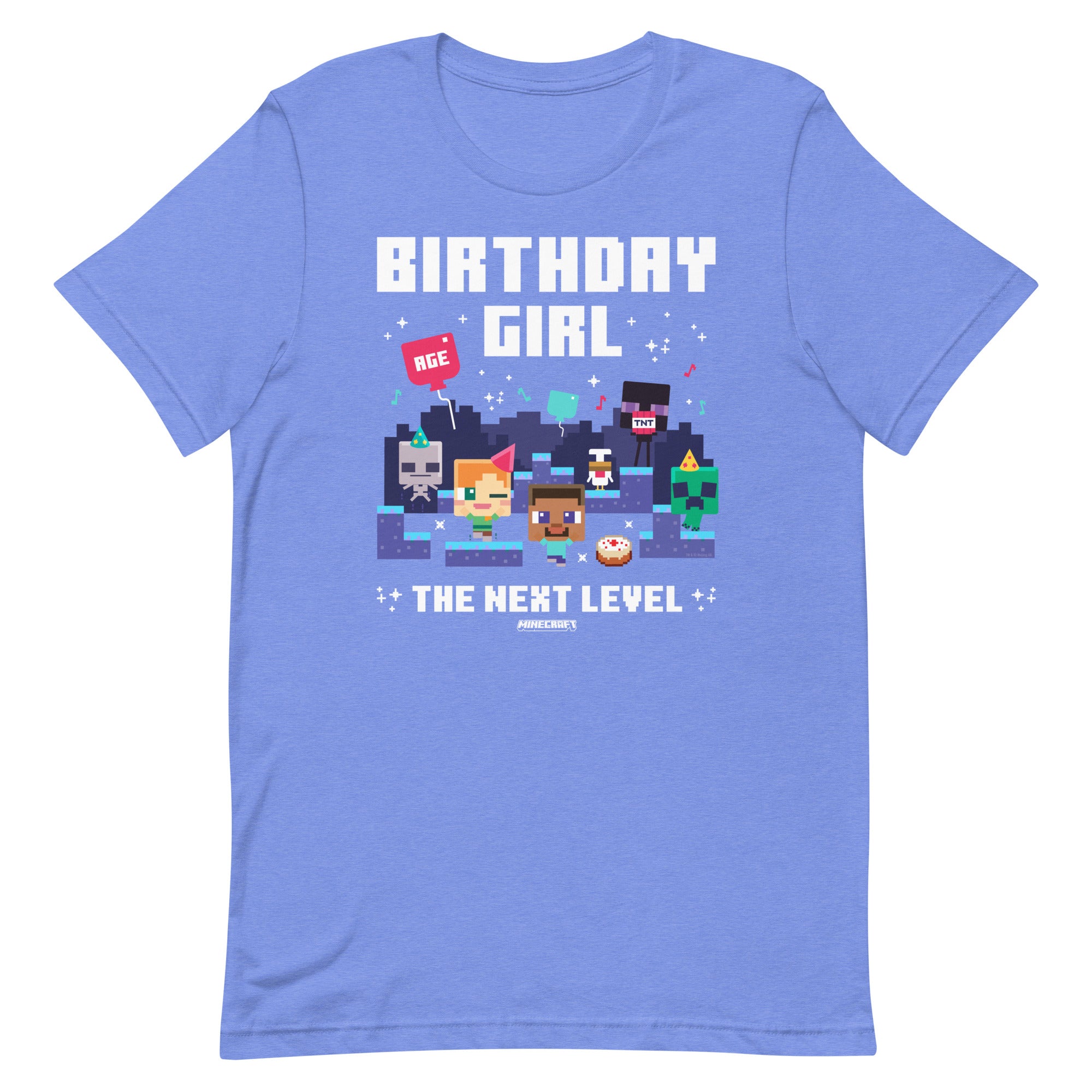 Minecraft Adult T-Shirt Birthday Girl Personalized Age