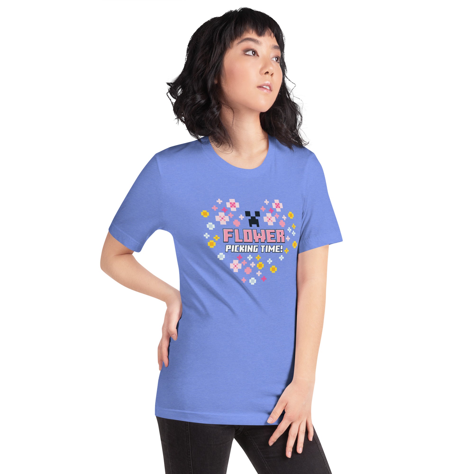 Alternative view of Minecraft T-Shirt Flower Picking Time Heart