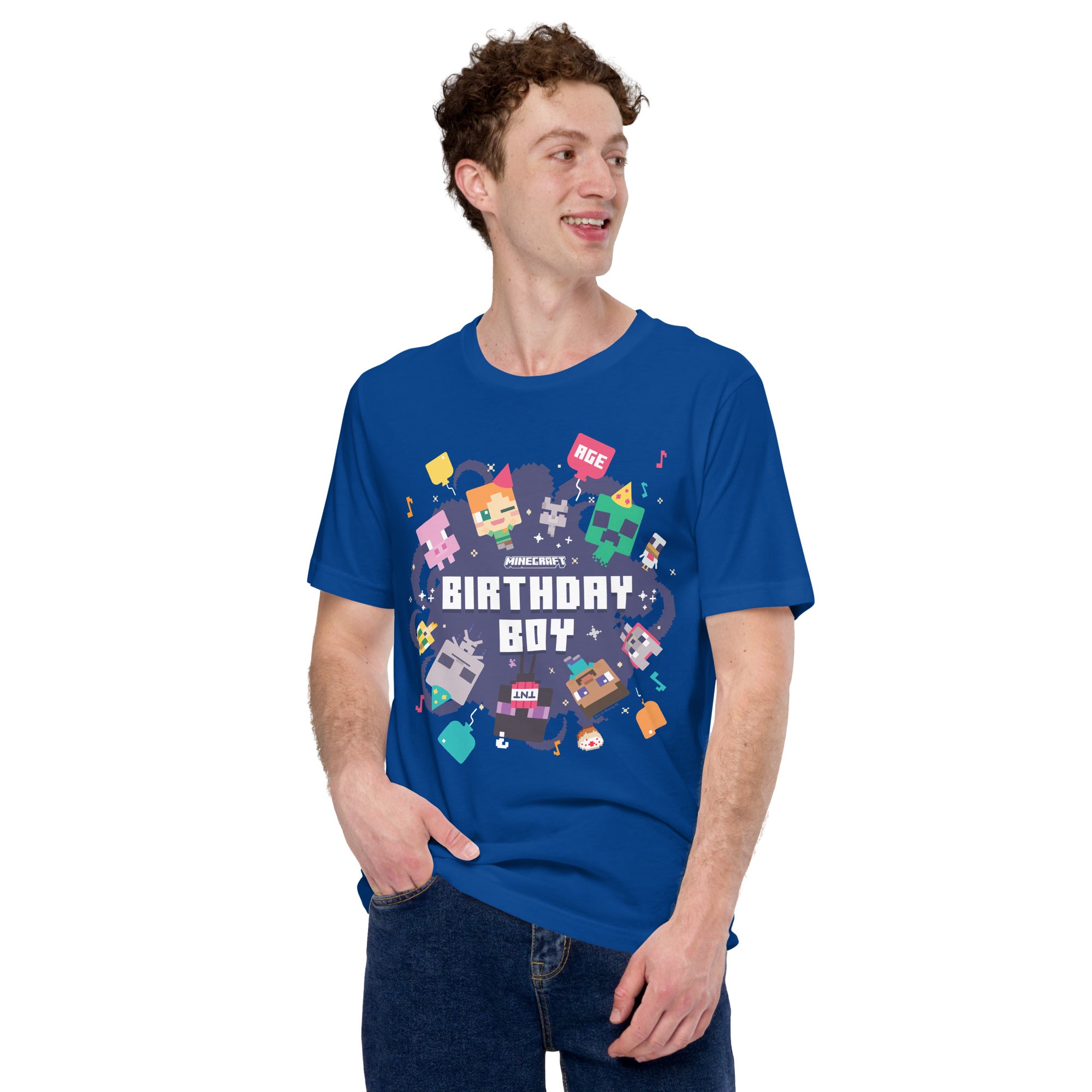 Alternative view of Minecraft Adult T-Shirt Birthday Boy Personalized Age