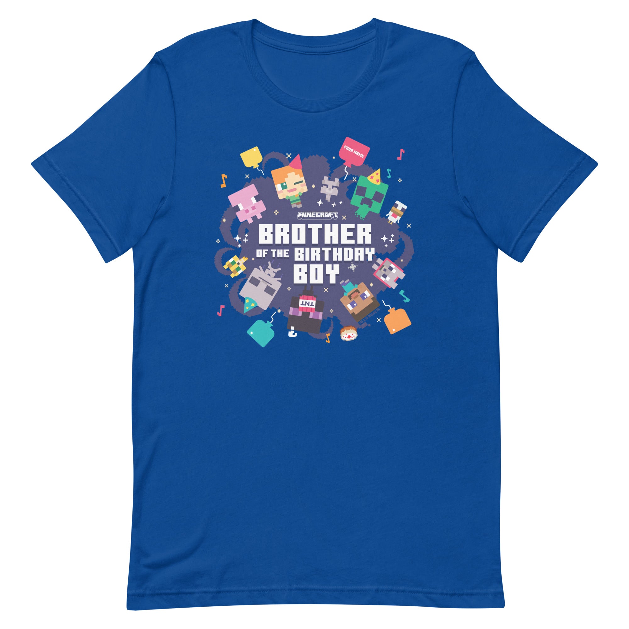 Minecraft Adult T-Shirt Brother Of The Birthday Boy Personalized Name