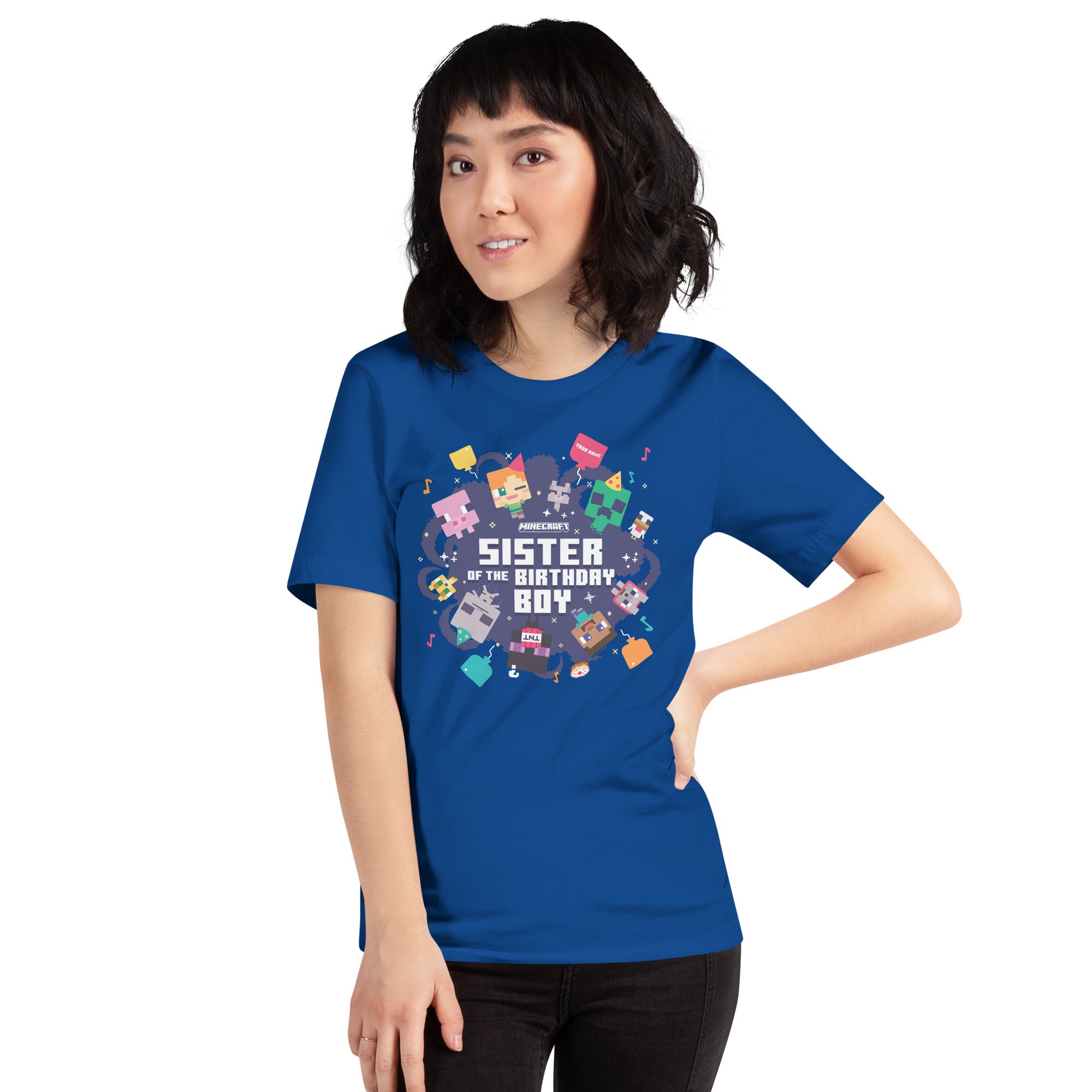 Alternative view of Minecraft Adult T-Shirt Sister Of The Birthday Boy Personalized Name