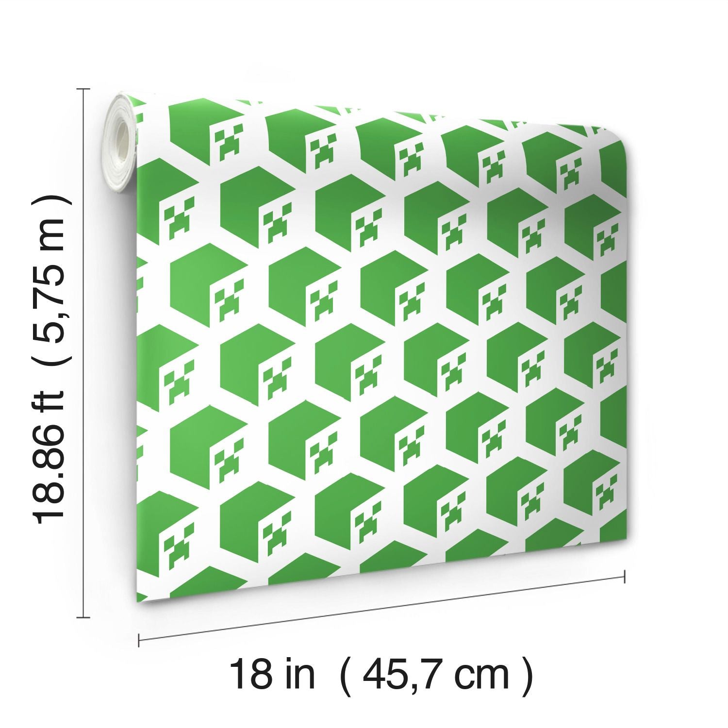 Minecraft Creeper Face Green Peel & Stick Wallpaper - Image 5