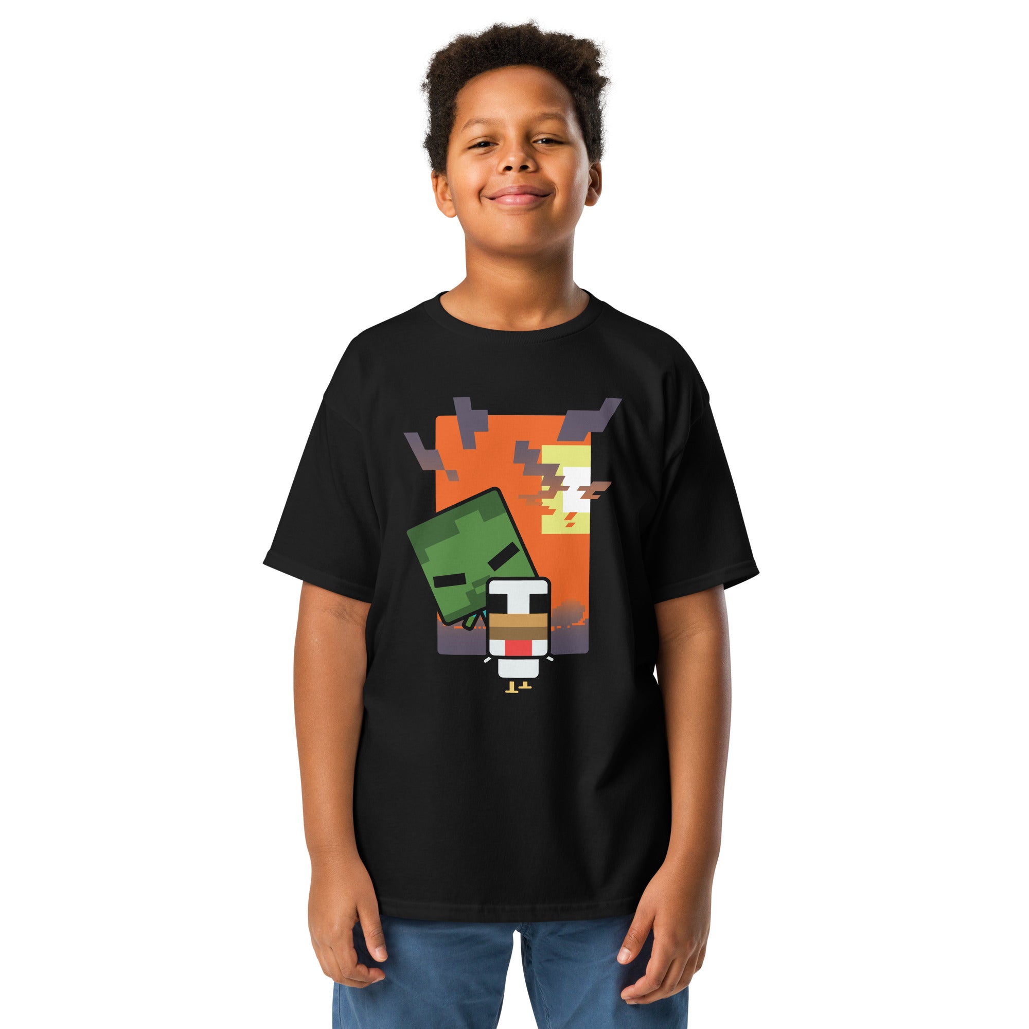 Alternative view of Minecraft Youth T-Shirt Chibi Chicken Jockey