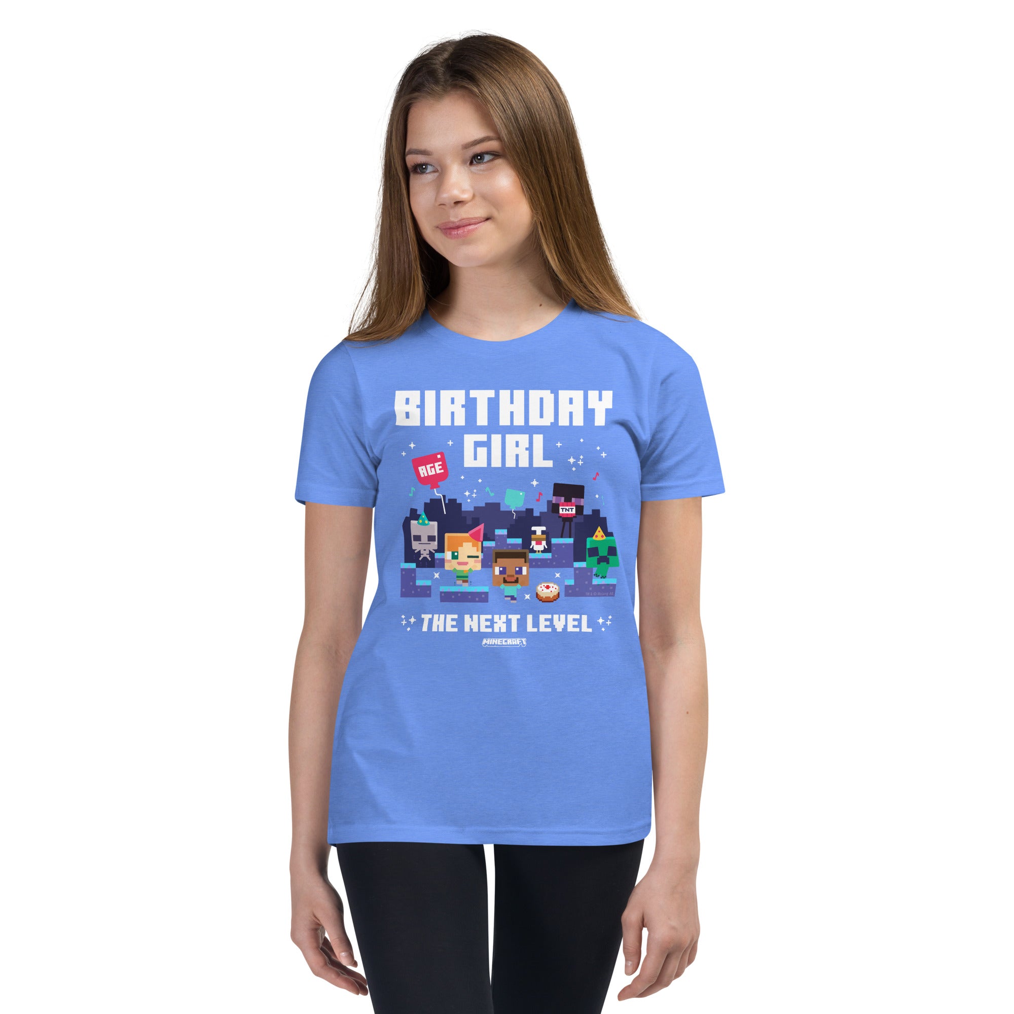 Alternative view of Minecraft Kids T-Shirt Birthday Girl Personalized Age