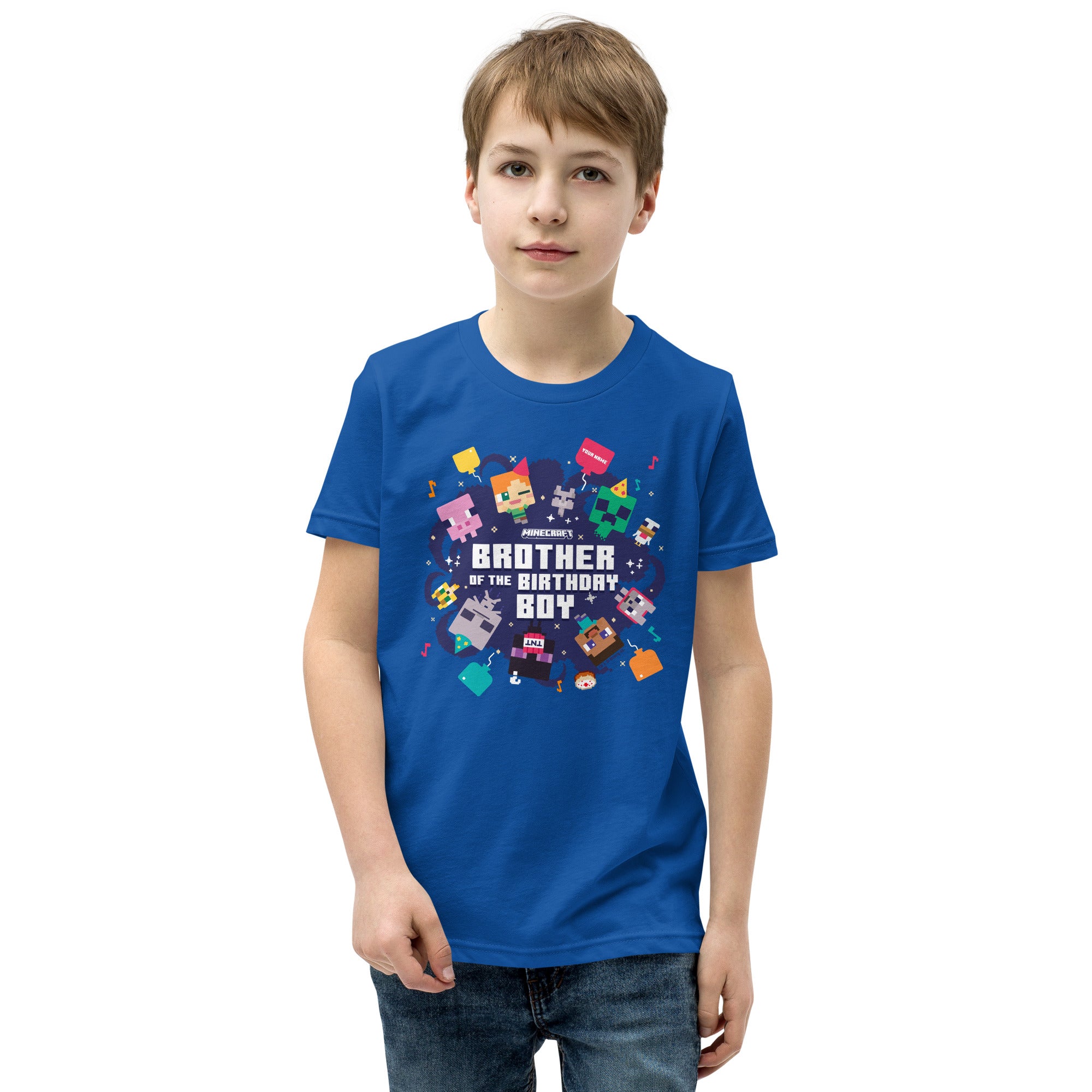 Alternative view of Minecraft Kids T-Shirt Brother Of The Birthday Boy Personalized Name