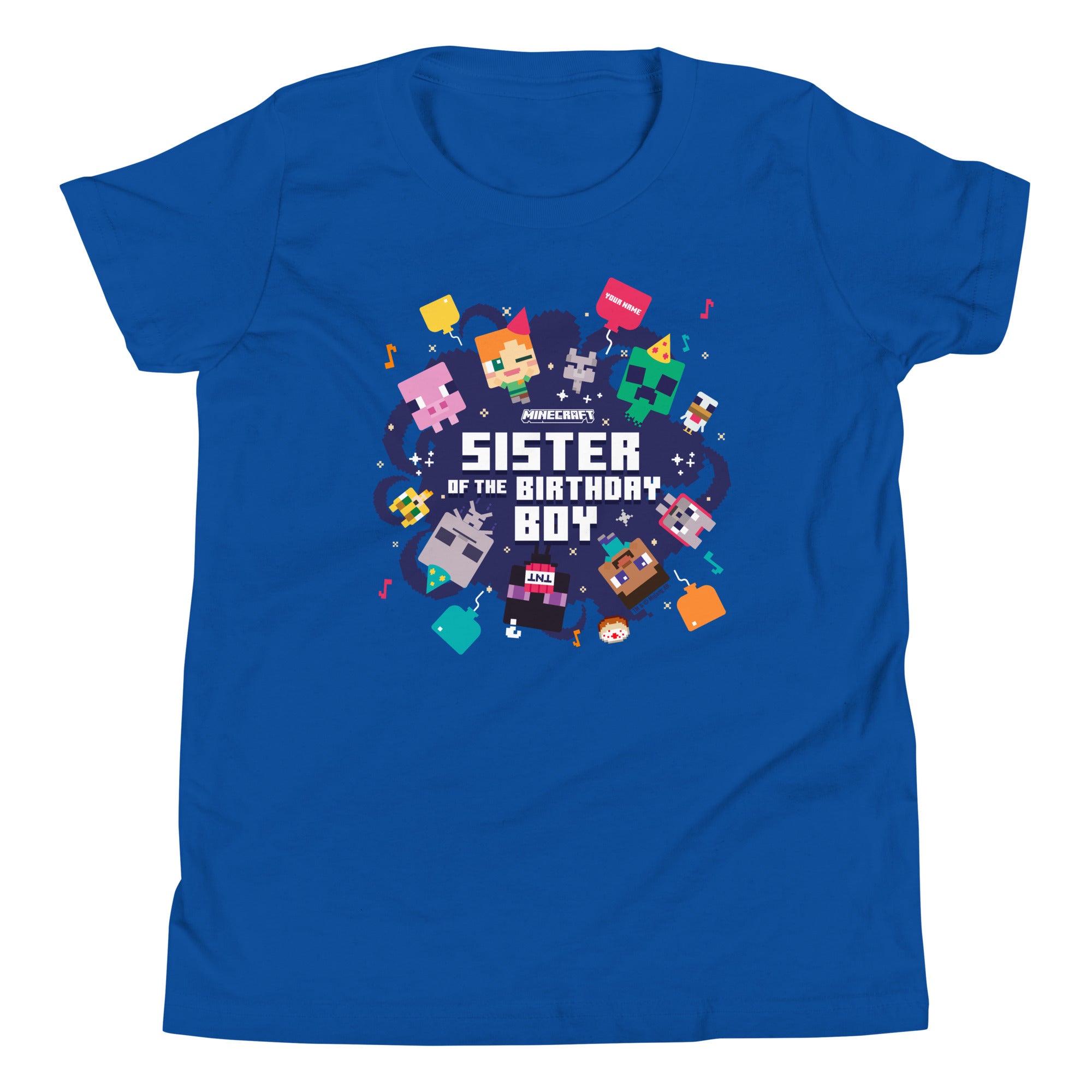 Minecraft Kids T-Shirt Sister Of The Birthday Boy Personalized Name